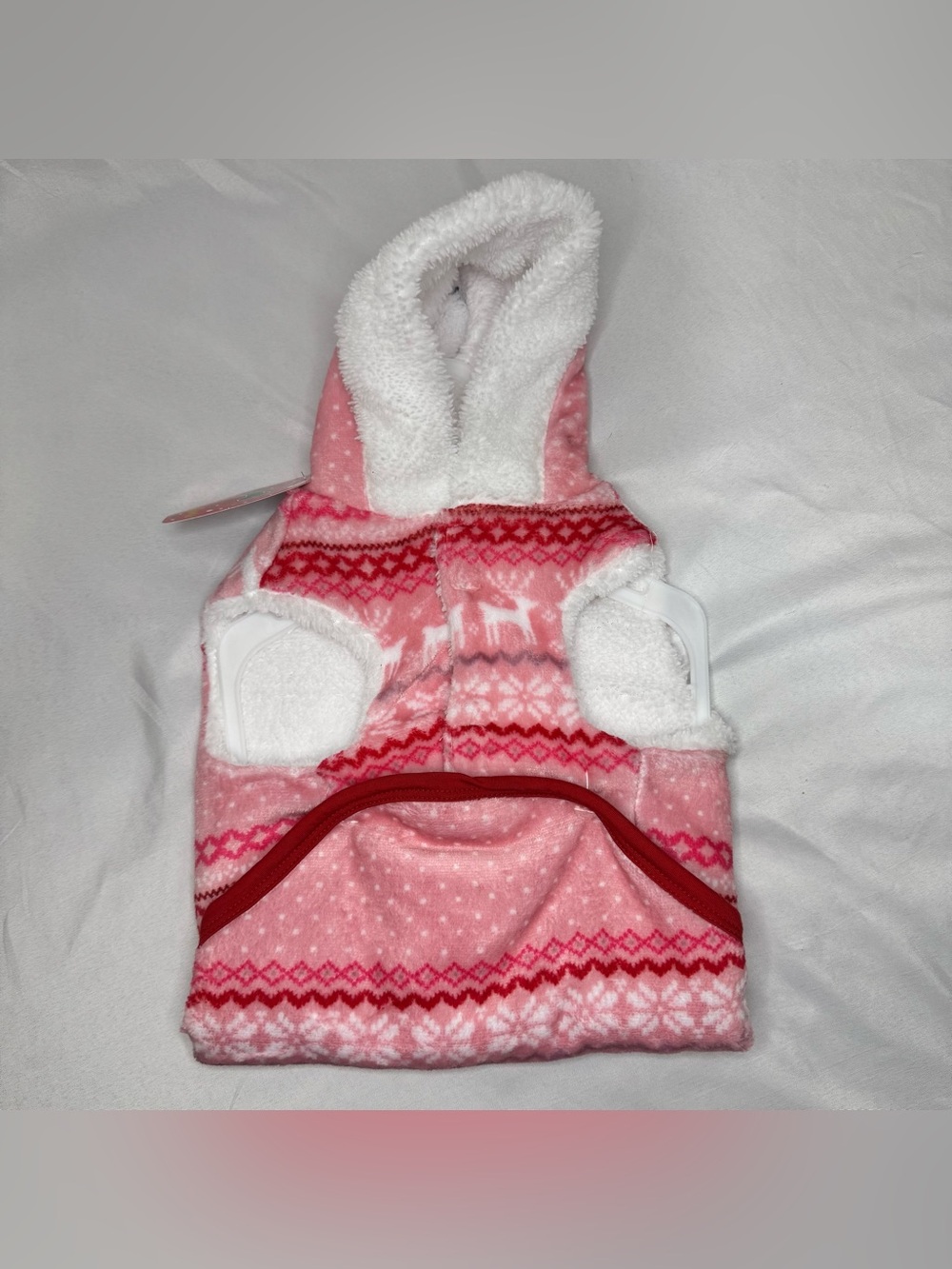Pink Fair Isle Fleece Dog Hoodie